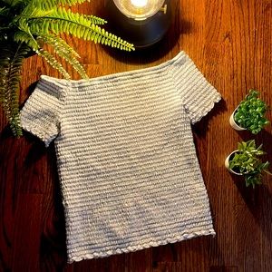 White and Black Off-Shoulder